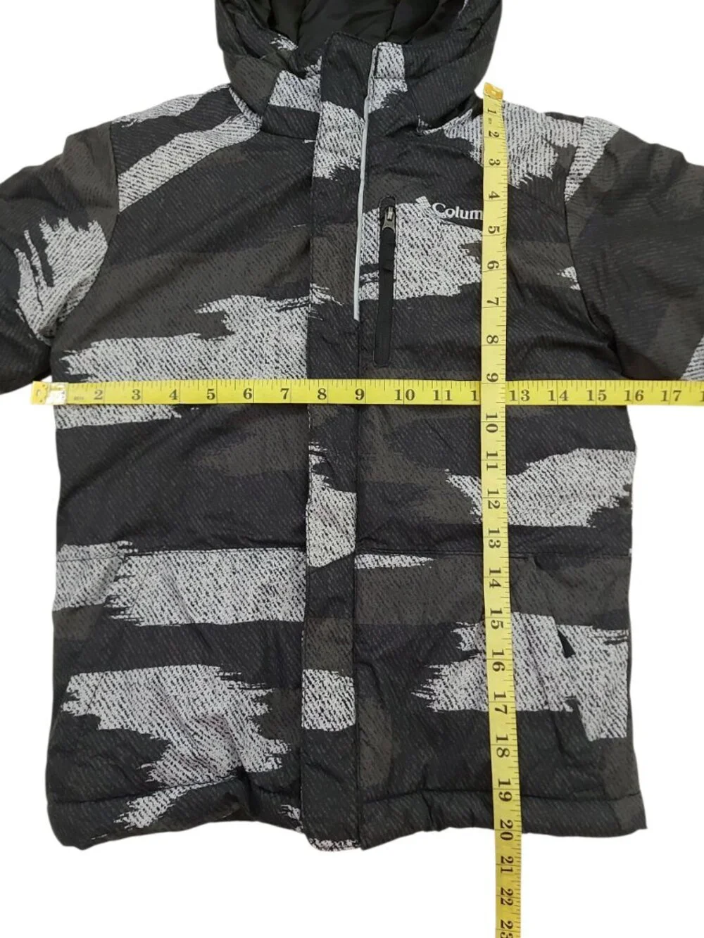 Columbia Jacket Kids XS 6/7 Gray Camo Insulated Full Zip Warm Outdoor Travel